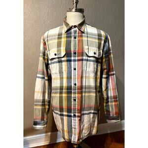 L.L. Bean Men's Plaid Button Up Shirt Slightly Fitted 100% Cotton Brown Large